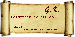 Goldstein Krisztián névjegykártya