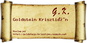 Goldstein Krisztián névjegykártya